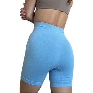 Women's Blue High-Waisted Shorts